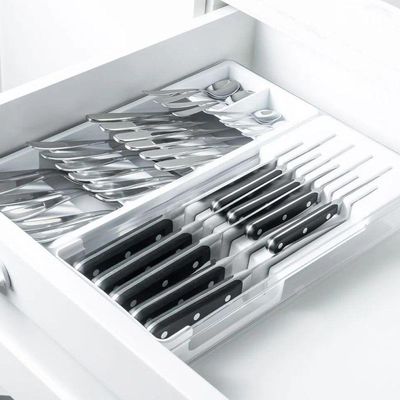 Organizador Facas Talheres Clear 37,5 X 30 X 5,6 Cm Branco