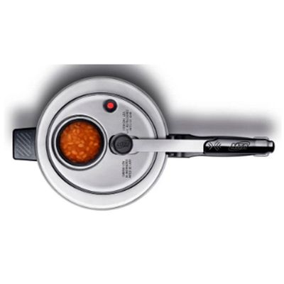 Panela De Pressão De Aluminio Polido 4,5 Litros Com Visor