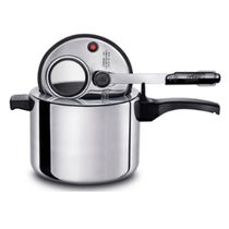 Panela De Pressão De Aluminio Polido 4,5 Litros Com Visor