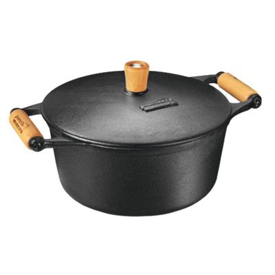 Panela De Ferro Fundido Redonda Caçarola Mineira 6 Litro