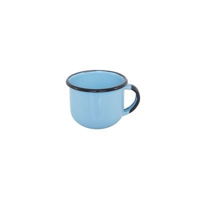 Jogo Xícara Cafezinho 6Pçs Esmaltada Azul Claro 120 Ml Ewel