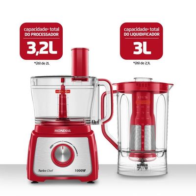 Multiprocessador Turbo Chef 7 Em 1 Mondial Mpn-01-Re Mpn-01-Re 127V/60Hz .