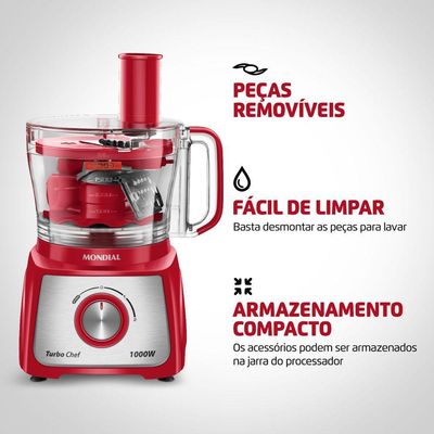 Multiprocessador Turbo Chef 7 Em 1 Mondial Mpn-01-Re Mpn-01-Re 127V/60Hz .