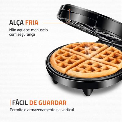 Máquina De Waffle Mondial Pratic Waffle Gw-01 Grill Waffle-127v-preto/inox