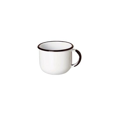 Jogo Xícara Cafezinho 06 Peças Esmaltada Branco 120 Ml Ewel
