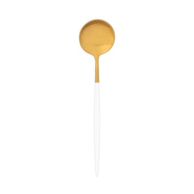 Faqueiro Garbo 16 Peças Branco Com Dourado Oxford