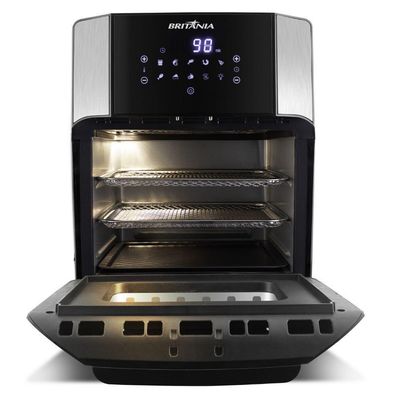 Fritadeira Elétrica Air Fry Oven Sem óleo 12 Litros 4 Em 1 Britânia Preto 127 V
