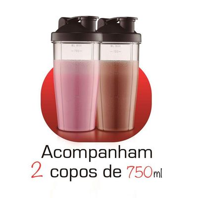 Liquidificador Portátil Mondial Personal Blender 127v preto 110V