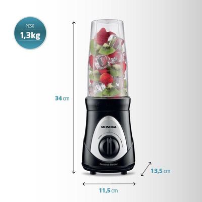 Liquidificador Portátil Mondial Personal Blender 127v preto 110V