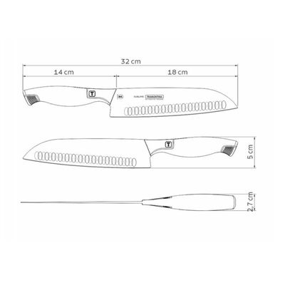 Faca Santoku Sublime Em Aço Inox 7,5" Tramontina 24068/108