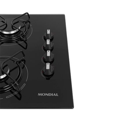 Cooktop A Gás 4 Bocas Mondial Ctg-01 Biv Preto/inox Bivolt