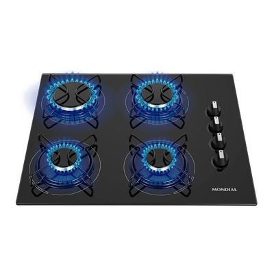 Cooktop A Gás 4 Bocas Mondial Ctg-01 Biv Preto/inox Bivolt