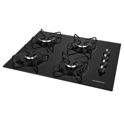 Cooktop A Gás 4 Bocas Mondial Ctg-01 Biv Preto/inox Bivolt