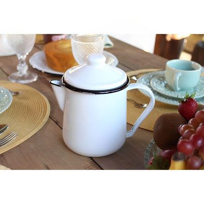 Caneca Média Esmaltada Branco 160 Ml Ewel