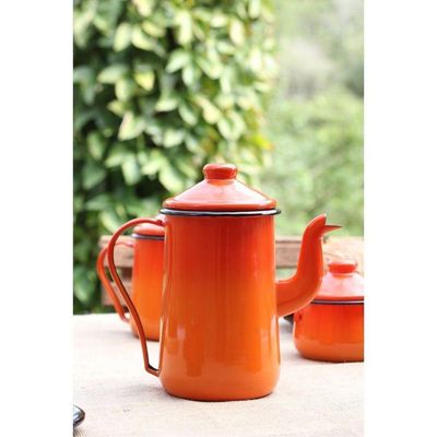 Caneca Grande Esmaltada Laranja 370 Ml Ewel