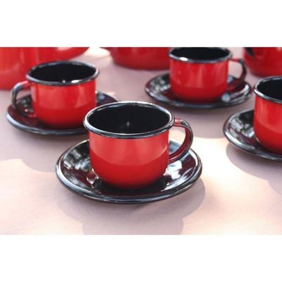 Caneca Grande Esmaltada Vermelho 370 Ml Ewel