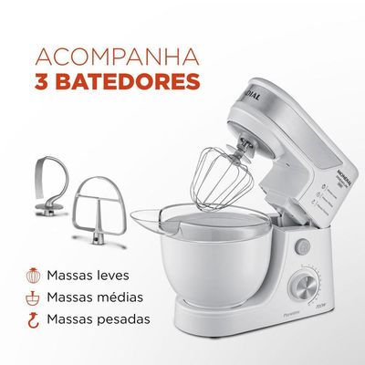 Batedeira Planetária Mondial Premium Bp-01p-w Batedeira Planetária-220v-branco/inox 220V