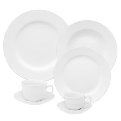 Aparelho De Jantar 42 Peças Flamingo White Oxford