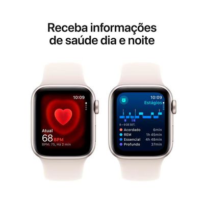 Watch SE GPS 40mm Pulseira Esportiva Estelar Apple Branco