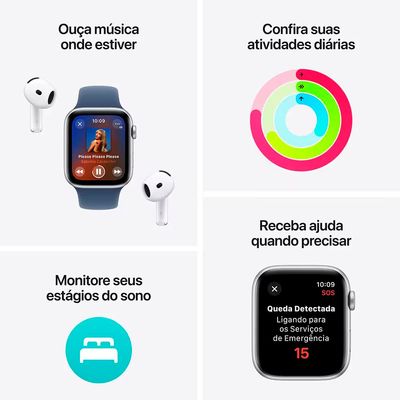 Watch SE GPS 40mm Pulseira Esportiva Estelar Apple Branco