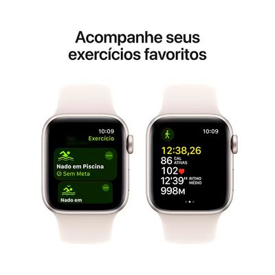 Watch SE GPS 40mm Pulseira Esportiva Estelar Apple Branco