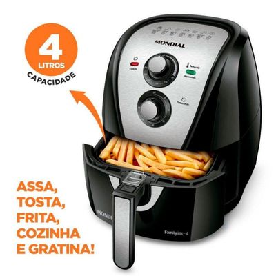 Fritadeira Elétrica Mondial Air Fryer 4 Litros Afn-40 Preto/inox 220v