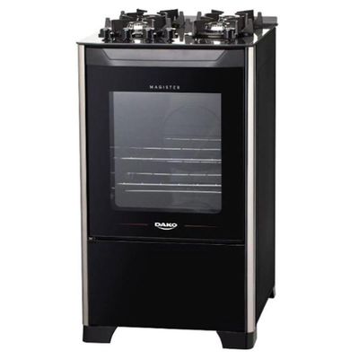 Fogão De Piso Dako 4 Bocas Acendimento Automático Magister Preto Bvolt Bivolt
