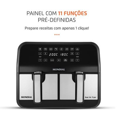 Fritadeira Air Fryer Dual Duplo Cesto 8l Afd-01-bi 127v/60hz