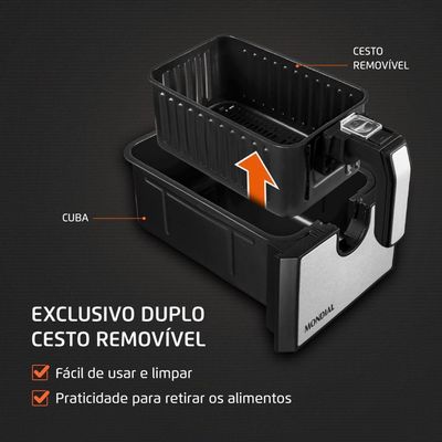 Fritadeira Air Fryer Dual Duplo Cesto 8l Afd-01-bi 127v/60hz