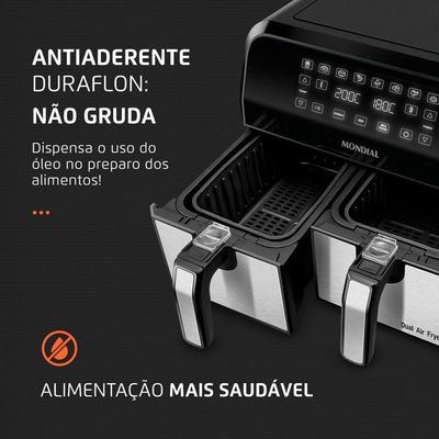 Fritadeira Air Fryer Dual Duplo Cesto 8l Afd-01-bi 127v/60hz