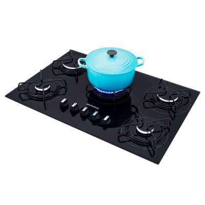 Cooktop A Gás 5 Bocas Mondial Ctg-02 Preto/Prata Bivolt Bivolt
