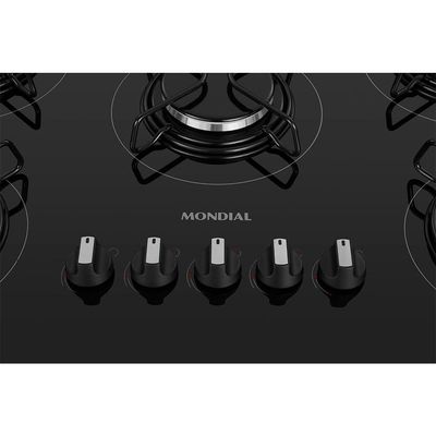 Cooktop A Gás 5 Bocas Mondial Ctg-02 Preto/Prata Bivolt Bivolt
