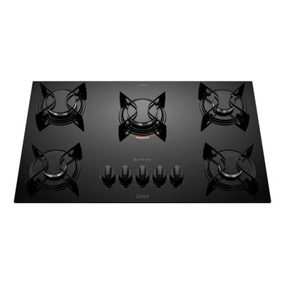 Cooktop 5B Preto Com Mesa De Vidro Atlas U Top Preto Bivolt