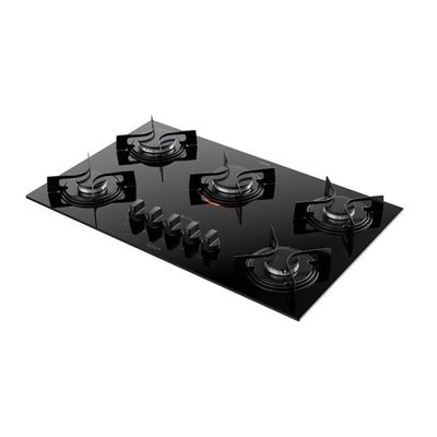 Cooktop 5B Preto Com Mesa De Vidro Atlas U Top Preto Bivolt