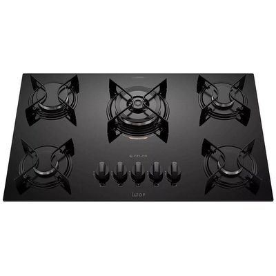 Cooktop 5B U Top Com Mesa De Vidro Atlas Preto Bivolt