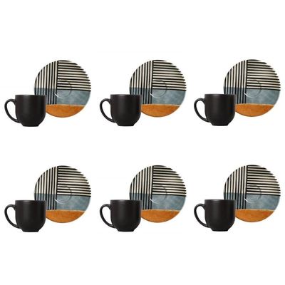 Conjunto Xícara Cafezinho Com Pires 06 Peças Coup Abstrata
