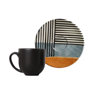 Conjunto Xícara Cafezinho Com Pires 06 Peças Coup Abstrata