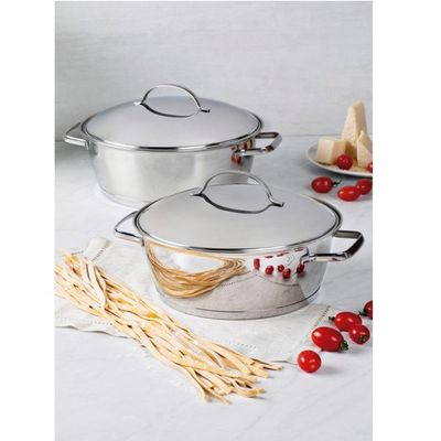Caçarola Rasa Allegra 24 Cm 4,2 L Em Aço Inox