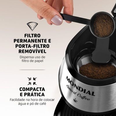 Cafeteira Mondial 2 Xícaras Smart Coffee C-42-2x-bi Cafeteira C-42-2x-bi 127v/60hz 2 Xícaras 110V