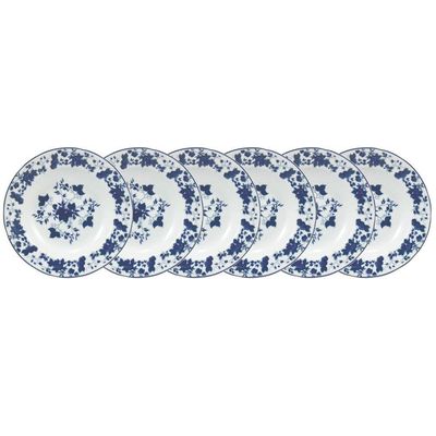 Conjunto De Pratos Fundos 06 Peças Folhagem Schmidt