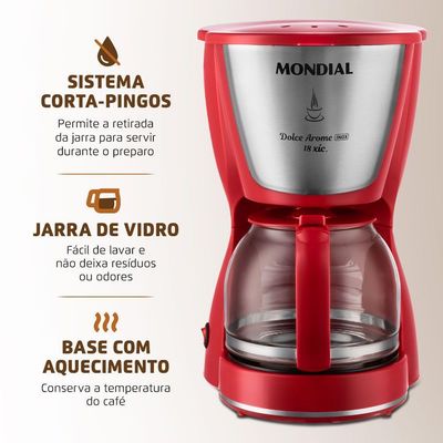 Cafeteira Elétrica Mondial Dolce Arome C-35-18x Cafeteira C-35-18x 220v/60hz Jarra De Vidro 220V