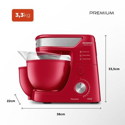 Batedeira Planetária Mondial Premium Bp-01p-r Batedeira Planetária-127v-vermelho/inox 110V