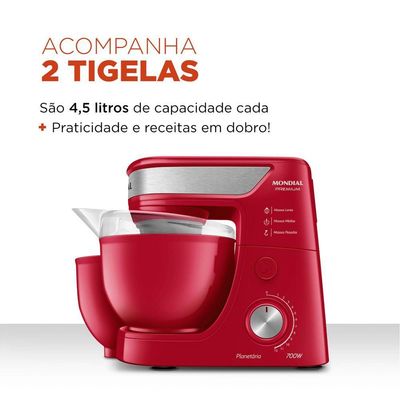 Batedeira Planetária Mondial Premium Bp-01p-r Batedeira Planetária-127v-vermelho/inox 110V