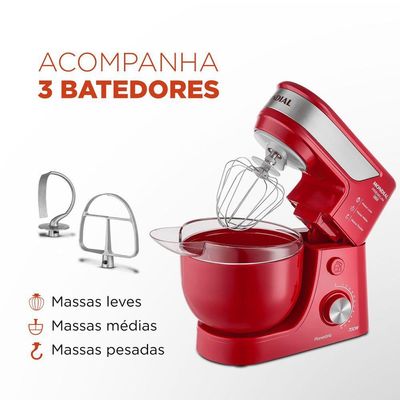Batedeira Planetária Mondial Premium Bp-01p-r Batedeira Planetária-127v-vermelho/inox 110V