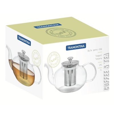 Bule Chá Em Vidro E Aço Inox Com Infusor 1 L 61764/100