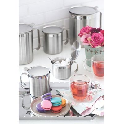 Açucareiro Buena Com Alça E Colher Inox 8cm 350 Ml 64570/500
