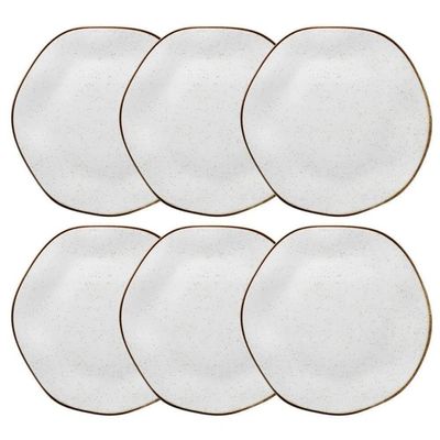 Conjunto De Pratos Rasos 06 Peças Ryo Maresia Oxford