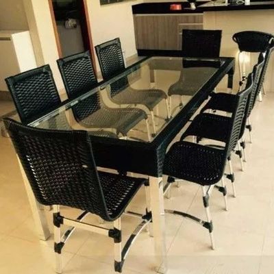 Conjunto De 8 Cadeiras E Mesa De Jantar Haiti Trama Original Pedra Ferro