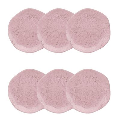 Conjunto de 6 Pratos de Sobremesa Pink Sand Oxford