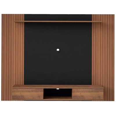 Painel Nevada II com 176 cm de Largura para TV de até 75 Polegadas Artely Pinho Ripado/Preto